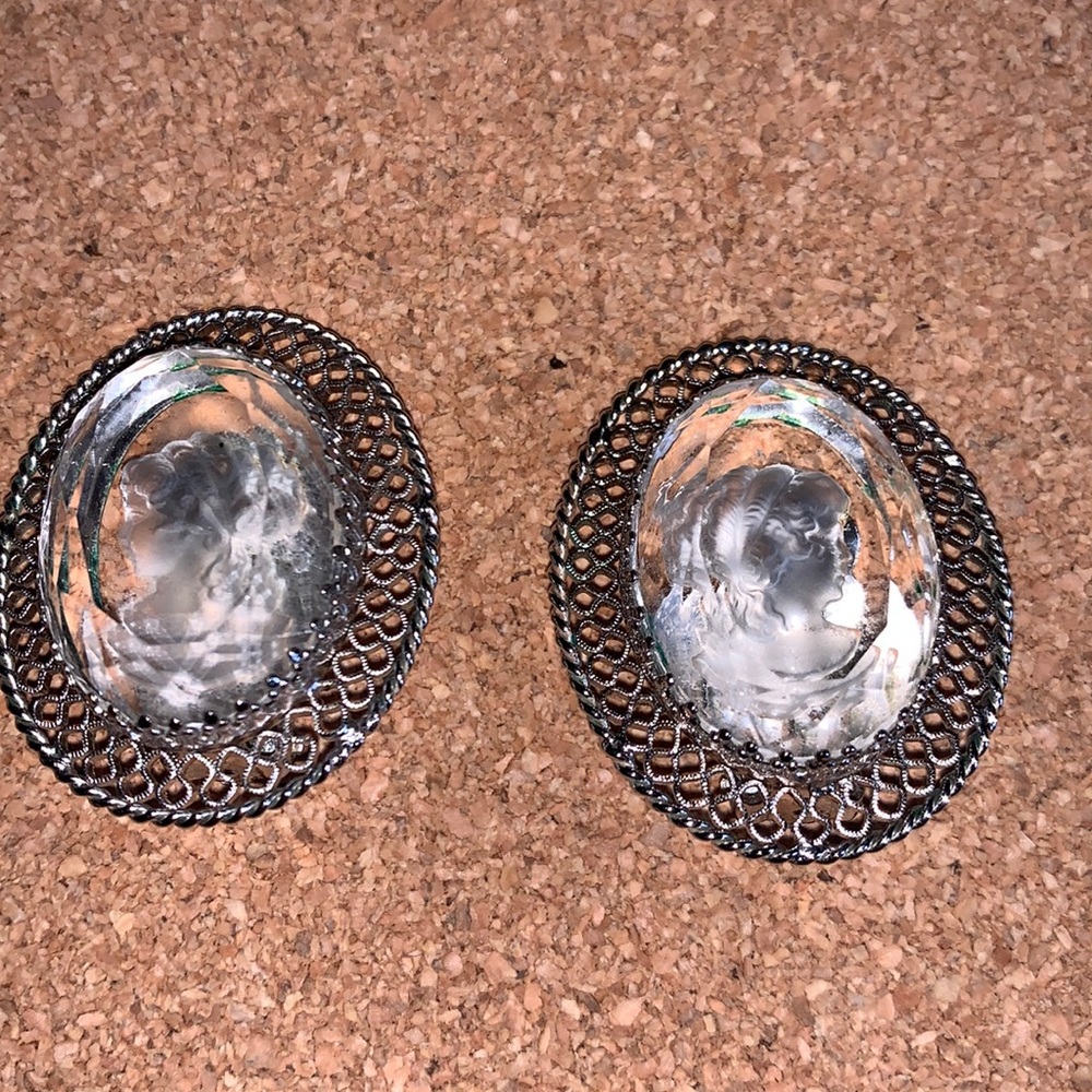 Whiting Davis Earrings - Cameos Excellent Condition. Vintage